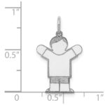 14k White Gold The Kids Small Boy with Haircut Engravable Love Charm - Image 3