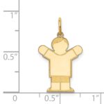 14k The Kids Small Boy with Haircut Engravable Love Charm - Image 3