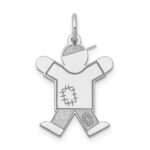 14k White Gold The Kids Small Patches Boy Engravable Joy Charm