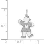 14k White Gold The Kids Small Heart Dress Girl Engravable Kiss Charm - Image 3