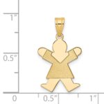 14k The Kids Solid Satin Small Girl Engravable Joy Charm - Image 3