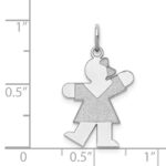Sterling Silver Rhodium-plated Kiss Kid Charm - Image 4