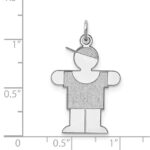 Sterling Silver Rhodium-plated Hugs Kid Charm - Image 4