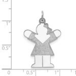 Sterling Silver Rhodium-plated Love Kid Charm - Image 4