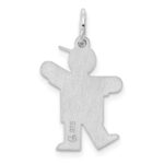 Sterling Silver Rhodium-plated Kid Charm - Image 4