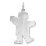 Sterling Silver Rhodium-plated Kid Charm - Image 3