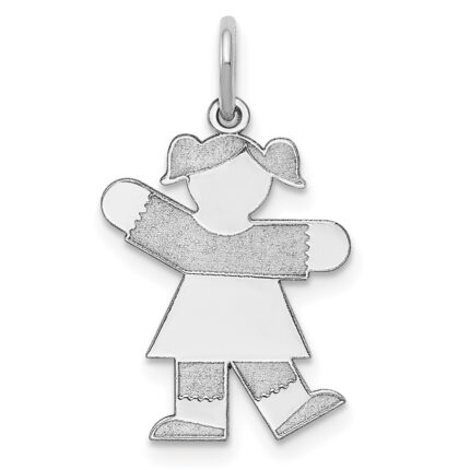 Sterling Silver Rhodium-plated Kid Charm
