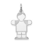 Sterling Silver Rhodium-plated Kid Charm