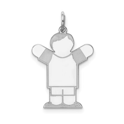 Sterling Silver Rhodium-plated Kid Charm