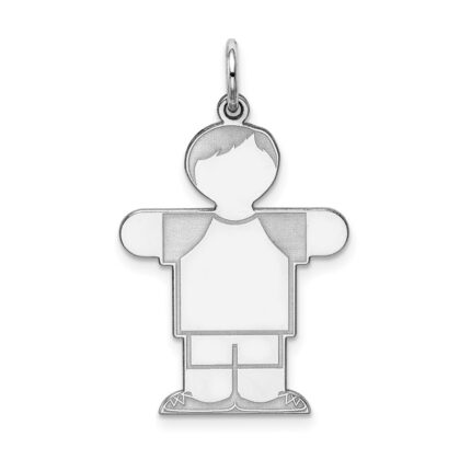 Sterling Silver Rhodium-plated Kid Charm