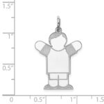 Sterling Silver Rhodium-plated Kid Charm - Image 3