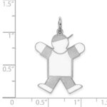 Sterling Silver Rhodium-plated Kid Charm - Image 3