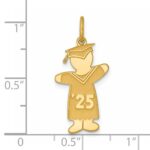 Sterling Silver Gold-plated Class of 2025 Boy Cuddle Charm - Image 4