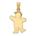 14k Two-tone The Kids Small Boy with Hat on Left Engravable Kiss Charm - Image 4