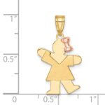 14k Two-tone The Kids Small Girl with Bow on Right Engravable Kiss Charm - Image 3