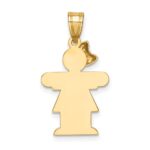 14k The Kids Solid Engravable Small Girl with Bow on Left Hugs Charm - Image 4
