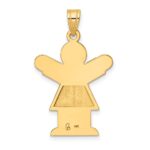 14k The Kids Solid Satin Medium Girl Engravable Love Charm - Image 4
