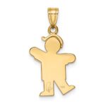 14k The Kids Solid Engravable Small Boy with Hat on Left Kiss Charm - Image 4