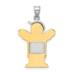 14k Two-tone The Kids Medium Boy with Hat on Left Engravable Love Charm - Image 4