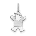 14k White Gold The Kids Mini Boy Joy Charm