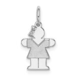 14k White Gold The Kids Mini Girl Hugs Charm