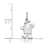 14k White Gold The Kids Mini Boy Kiss Charm - Image 3