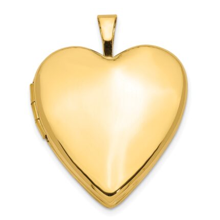 14K Polished Plain 20mm Heart Locket