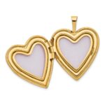 14K Pink and Green Enamel Rose I LOVE YOU Script 20mm Heart Locket - Image 4