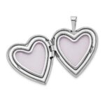 14K White Gold MOM Script with Hearts 20mm Heart Locket - Image 4