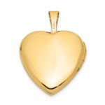 14k Polished and Satin I LOVE YOU Script 16mm Heart Locket - Image 4