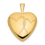 14k Two Interlocked Hearts 16mm Heart Locket