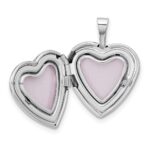 14k White Gold Two Interlocked Hearts 16mm Heart Locket - Image 5