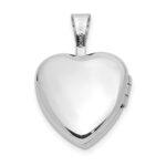 14k White Gold .01ct. Diamond Star 12mm Heart Locket - Image 4