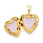 14k Polished Scrolled Border .01ct. Diamond Star 12mm Heart Locket - Image 5