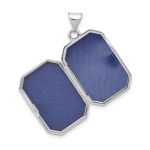 14k White Gold Polished and Brushed Diamond-cut 20x15mm Rectangular Locket - Image 5