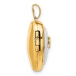 14K Polished White Agate MOM Script 18mm Heart Locket - Image 2