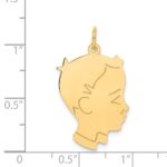 14k .013 Depth Engravable Boy Head Charm - Image 3