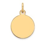 14k Plain .027 Gauge Round Engravable 12mm Disc Charm