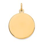 14k Plain .035 Gauge Round Engravable 18mm Disc Charm