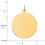 14k Plain .027 Gauge Round Engravable 23mm Disc Charm - Image 2