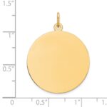 14k Plain .011 Gauge Round Engravable 24mm Disc Charm - Image 2