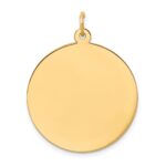14k Plain .027 Gauge Round Engravable 25mm Disc Charm