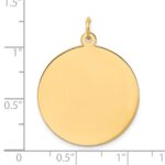 14k Plain .018 Gauge Round Engravable 25mm Disc Charm - Image 2