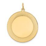 14k Etched Design Edge .018 Gauge Round Engravable 26mm Disc Charm