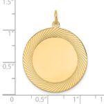 14k Etched Design Edge .027 Gauge Round Engravable 26mm Disc Charm - Image 2