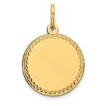 14k Plain with Zig-Zag Edge .018 Gauge Engravable Round 13mm Disc Charm