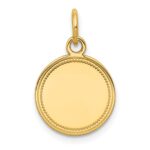 14k Plain with Zig-Zag Edge .018 Gauge Engravable Round 13mm Disc Charm