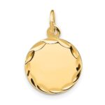 14k Etched Edge .009 Gauge Engravable Round 13mm Disc Charm