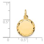 14k Etched Edge .027 Gauge Engravable Round 13mm Disc Charm - Image 3