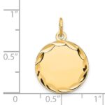 14k Etched Edge .011 Gauge Engravable Round 16mm Disc Charm - Image 3